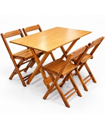 Mesa Dobrável 1,20 X 70 com 04 Cadeiras - Mel